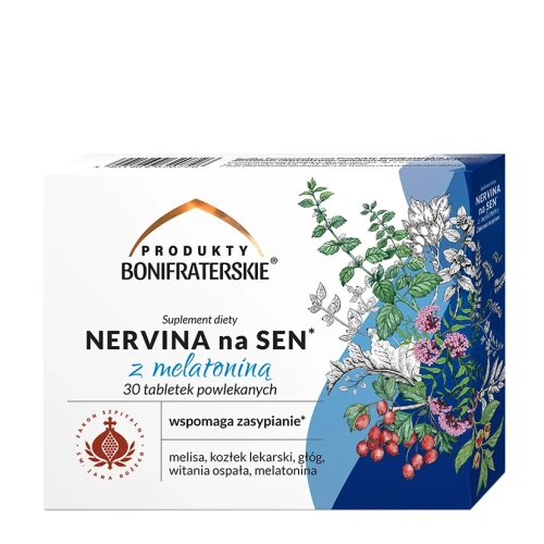 Nervina na Sen z melatoniną 30 tabletek - Produkty Bonifraterskie