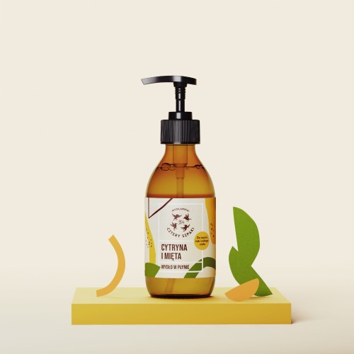 Mydło w płynie Cytryna i Mięta 300 ml - Cztery Szpaki