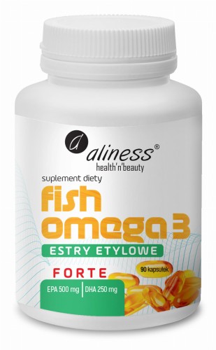 Fish Omega 3 Forte Estry Etylowe 500 / 250 mg 90 kapsułek - Aliness