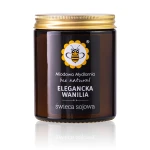 Elegancka Wanilia świeca z wosku sojowego 180 ml - Miodowa Mydlarnia