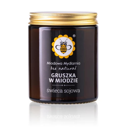 Gruszka w Miodzie świeca z wosku sojowego 180 ml - Miodowa Mydlarnia