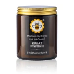 Kwiat Piwonii świeca z wosku sojowego 180 ml - Miodowa Mydlarnia