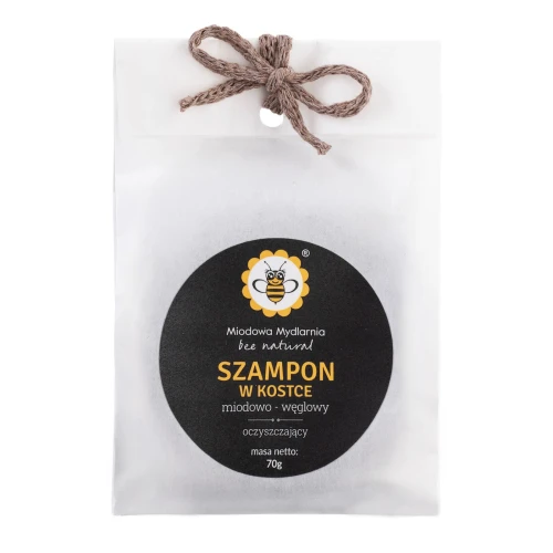 Szampon w kostce miodowo węglowy re-fill 70 g - Miodowa Mydlarnia
