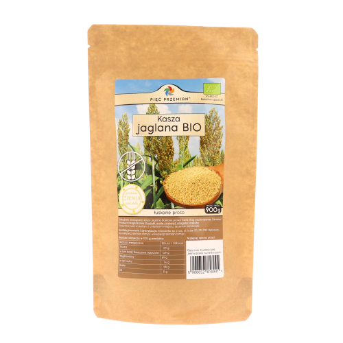 Kasza jaglana BIO bezglutenowa 900 g - Pięć Przemian