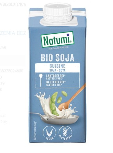 Krem sojowy do gotowania i pieczenia bezglutenowy BIO 200 ml - Natumi