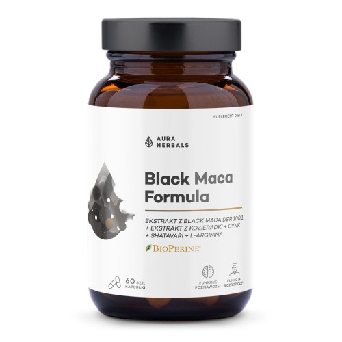 Black Maca Formula czarna maca 60 kapsułek - Aura Herbals
