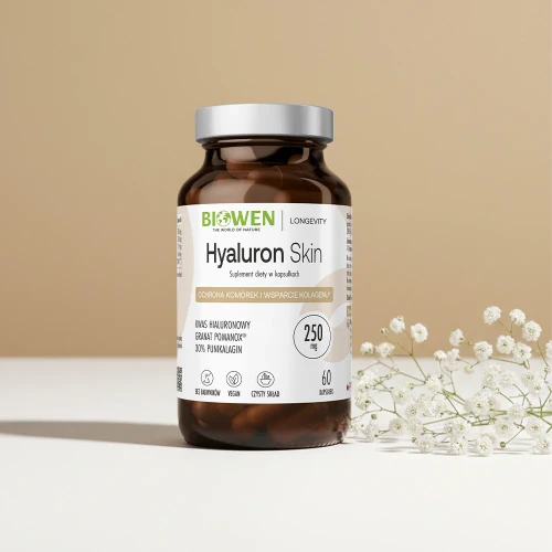 Hyaluron Skin (kwas hialuronowy, witamina C, ekstrakt z granatu) - 60 kapsułek - Biowen