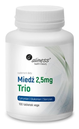Miedź Trio 2,5 mg 100 tabletek vege - Aliness
