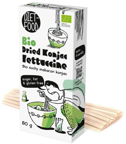 Makaron suchy konjac Fettuccine bezglutenowy BIO 80 g - Diet-Food