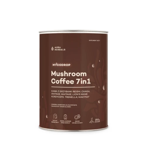 Mycodrop Mushroom Coffee 7 in 1 kawa z grzybami proszek 250 g - Aura Herbals