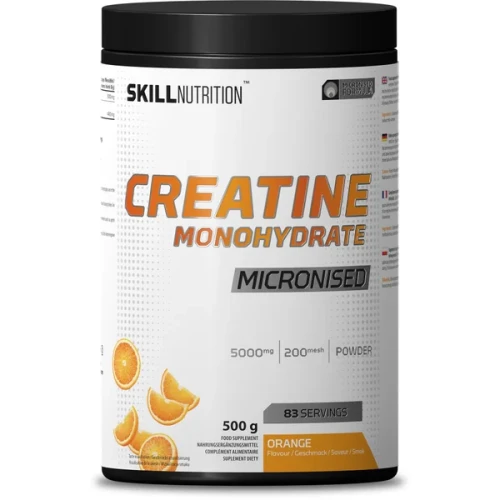 Micronised Creatine Monohydrate mikronizowana kreatyna pomarańczowa proszek 500 g - Skill Nutrition