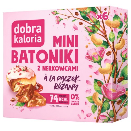 Mini batoniki A'la Pączek Różany 6 sztuk - Dobra Kaloria