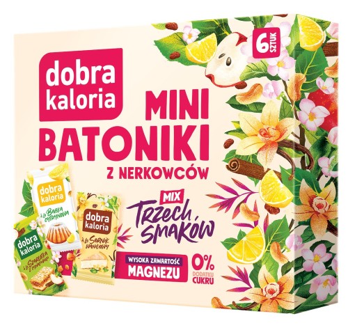 Mini batoniki Mix Trzech Smaków: Szarlotka, Babka Cytrynowa i Sernik 6 sztuk - Dobra Kaloria