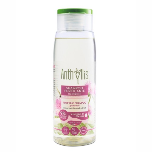 Bio Szampon oczyszczający do włosów przetłuszczających się, z ekstraktem z łopianu 300 ml - Anthyllis