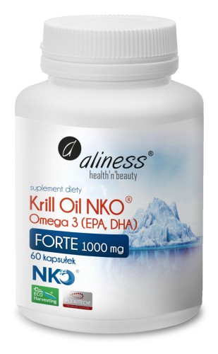 Krill Oil NKO® Omega-3 z astaksantyną 1000 mg - 60 kapsułek - Aliness