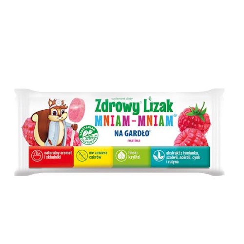 Zdrowy lizak Mniam-Mniam Malina na gardło - Starpharma