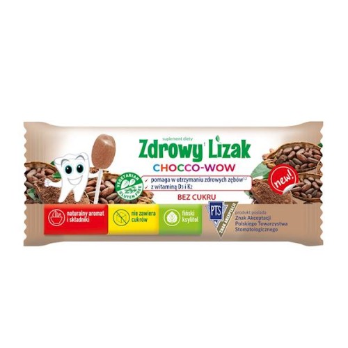 Zdrowy lizak Chocco Wow Kakao z witaminą D3 i K2 - Starpharma