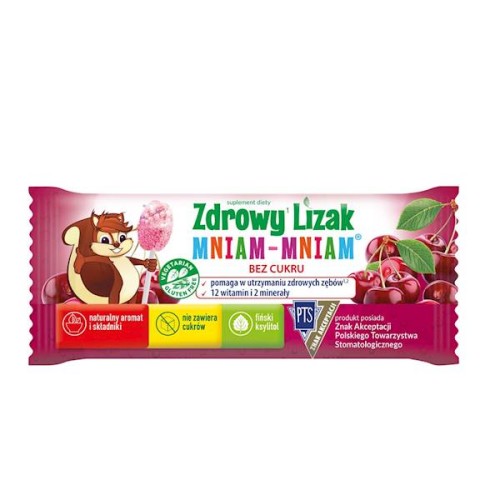 Zdrowy lizak Mniam-Mniam Wiśnia 12 witamin i 2 minerały - Starpharma