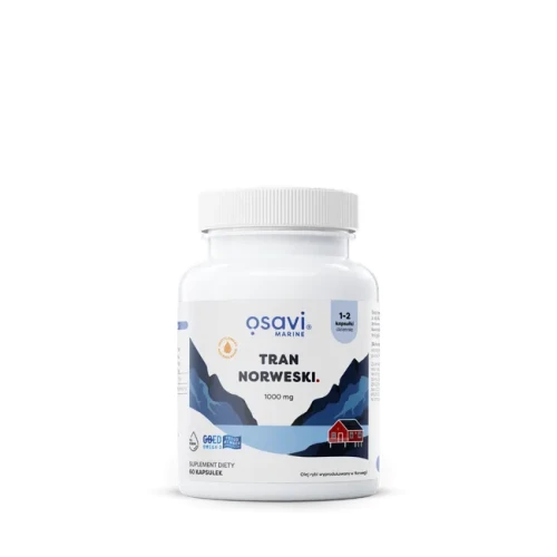 Tran Norweski 1000 mg smak cytrynowy 60 kapsułek - Osavi