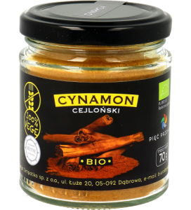 Cynamon cejloński BIO bezglutenowy 70 g - Pięć Przemian
