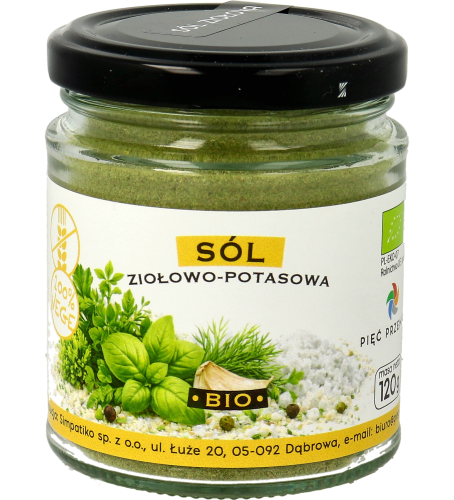 Sól ziołowo potasowa BIO bezglutenowa 120 g - Pięć Przemian