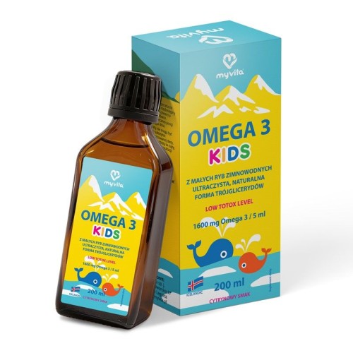 Omega 3 KIDS cytrynowa w płynie 200 ml - MyVita