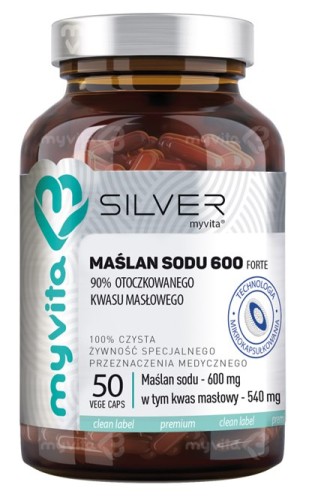 Silver Maślan sodu 600 mg 50 kapsułek - MyVita
