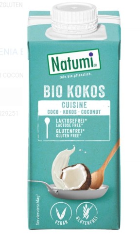 Krem kokosowy do gotowania i pieczenia bezglutenowy BIO 200 ml - Natumi