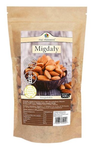 Migdały łuskane 500 g - Pięć Przemian