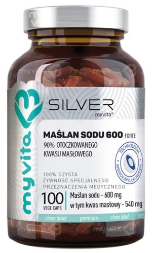 Silver Maślan sodu 600 mg 100 kapsułek - MyVita