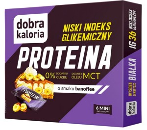 Mini batoniki Proteina z niskim IG o smaku banoffee + olej MCT 6 sztuk - Dobra Kaloria