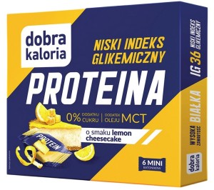 Mini batoniki Proteina z niskim IG o smaku lemon cheesecake + olej MCT 6 sztuk - Dobra Kaloria