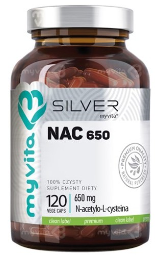 Silver N-acetylo-L-cysteina NAC 650 mg 120 kapsułek - MyVita