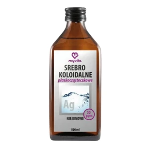 Srebro koloidalne płaskocząsteczkowe niejonowe 50 ppm 500 ml - MyVita