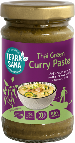 Pasta tajska zielone curry BIO bezglutenowa 120 g - Terrasana