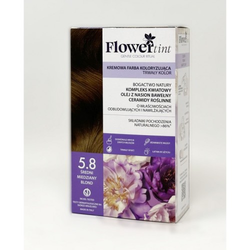 Trwała farba do włosów 5.8 jasny tabakowy kasztan - FlowerTint