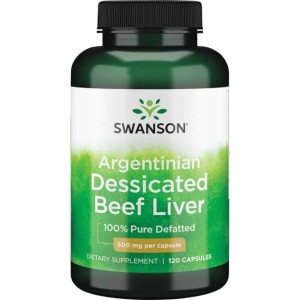 Argentinian Dessicated Beef Liver odtłuszczona i wysuszona wątroba wołowa 500 mg 120 kapsułek - Swanson