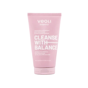 Oczyszczająco peelingujący żel do mycia twarzy do skóry tłustej i mieszanej Cleanse with Balance 150 ml - Veoli Botanica