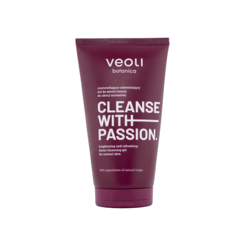 Rozświetlająco-odświeżający żel do mycia twarzy do skóry normalnej Cleanse with Passion 150 ml - Veoli Botanica