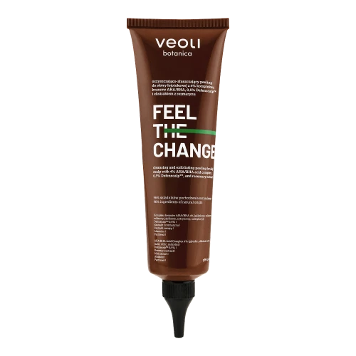 Oczyszczająco-złuszczający peeling do skóry łojotokowej z 4% kompleksu kwasów AHA/BHA, 0,5% Defenscalp™ i ekstraktem z rozmarynu Feel the Change 150 ml - Veoli Botanica