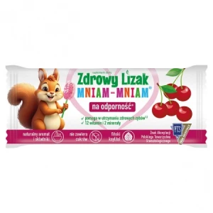 Zdrowy lizak Mniam-Mniam  na odporność smak wiśniowy 12 witamin i 2 minerały - Starpharma