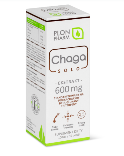 Chaga Solo (Błyskoporek Podkorowy) ekstrakt 600 mg krople 100 ml - Plon Pharm