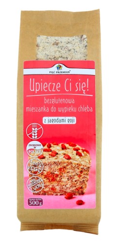 Mieszanka do wypieku chleba z jagodami goji bezglutenowa 500 g - Pięć Przemian
