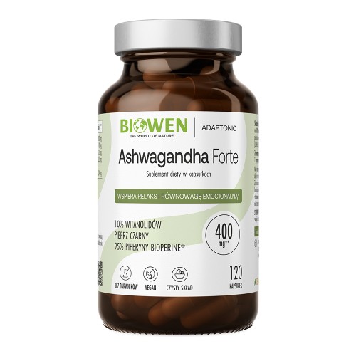 Ashwagandha Żeń-szeń indyjski ekstrakt 400 mg 120 kapsułek - Biowen