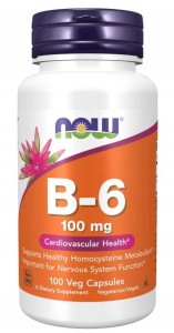 Witamina B-6 100 mg 100 kapsułek - Now