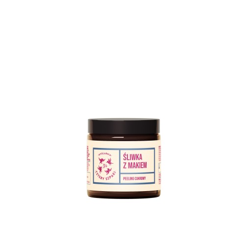 Peeling cukrowy do ciała Śliwka z Makiem 120 ml - Cztery Szpaki
