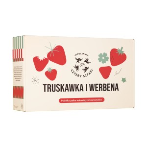 Zestaw Truskawka i Werbena olejek do masażu ciała + mydło w płynie - Cztery Szpaki