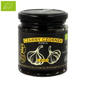 Czarny czosnek pasta BIO bezglutenowa 200 g - Pięć Przemian