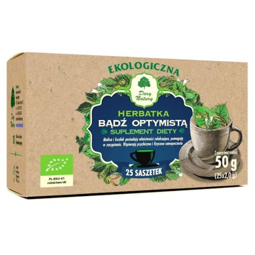 Herbatka Bądź Optymistą suplement diety EKO fix 25 x 2 g (saszetki) - Dary Natury