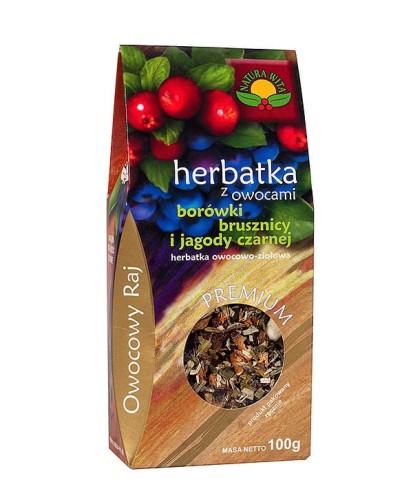 Herbatka z owocami borówki brusznicy i jagody czarnej 100 g - Natura Wita